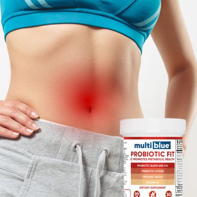 MultiBlue Probiotics for Women Men, 30 Capsules, Vitamin D3, Bifidobacterium Lactis B-420, Prebiotic, Gut Health, 60 Billion CFU, Digestive Wellness Support, Non GMO, Made in The USA
