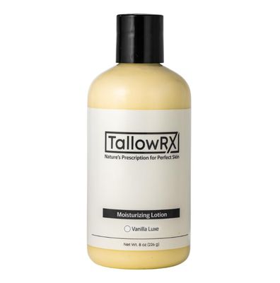TALLOWRX Beef Tallow Lotion for Skin, Face Body - Luxurious Moisturizer with Grass Fed Tallow, Organic Aloe, Vitamin E Arrowroot (8 oz, Vanilla)