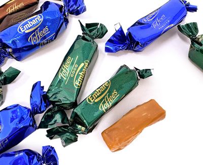 SweetGourmet Soft Toffees Assorted Candy Mix, Chocolate, Vanilla and Coconut Flavors, Individually Wrapped, 2 Pounds