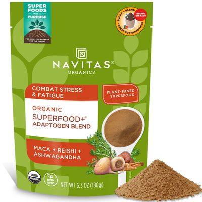 Navitas Organics Superfood Adaptogen Blend for Stress Support (Maca Reishi Ashwagandha), 6.3oz Bag, 30 Servings - Organic, Non-GMO, Vegan, Gluten-Free, Keto Paleo.