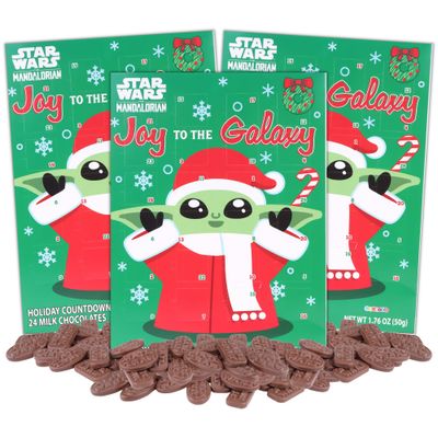 Sweetzo - Candy Advent Calendar, Star Wars Baby Yoda Christmas Countdown with Milk Chocolate Pieces, Holiday Party Favors 1.76 Ounces (Pack of 3)