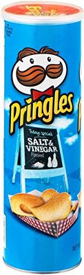 Pringles Potato Crisps Salt Vinegar, 5.96 oz Can (Pack of 12)