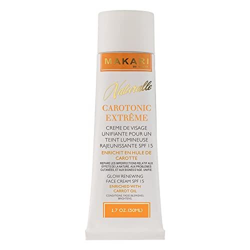 Makari Naturalle Carotonic Extreme Glow Renewing Face Cream SPF15 (1.7 oz) Brightens, Moisturizes, and Rejuvenates Skin Helps Diminish Acne, Control Oily Face, and Minimize the Appearance of Aging