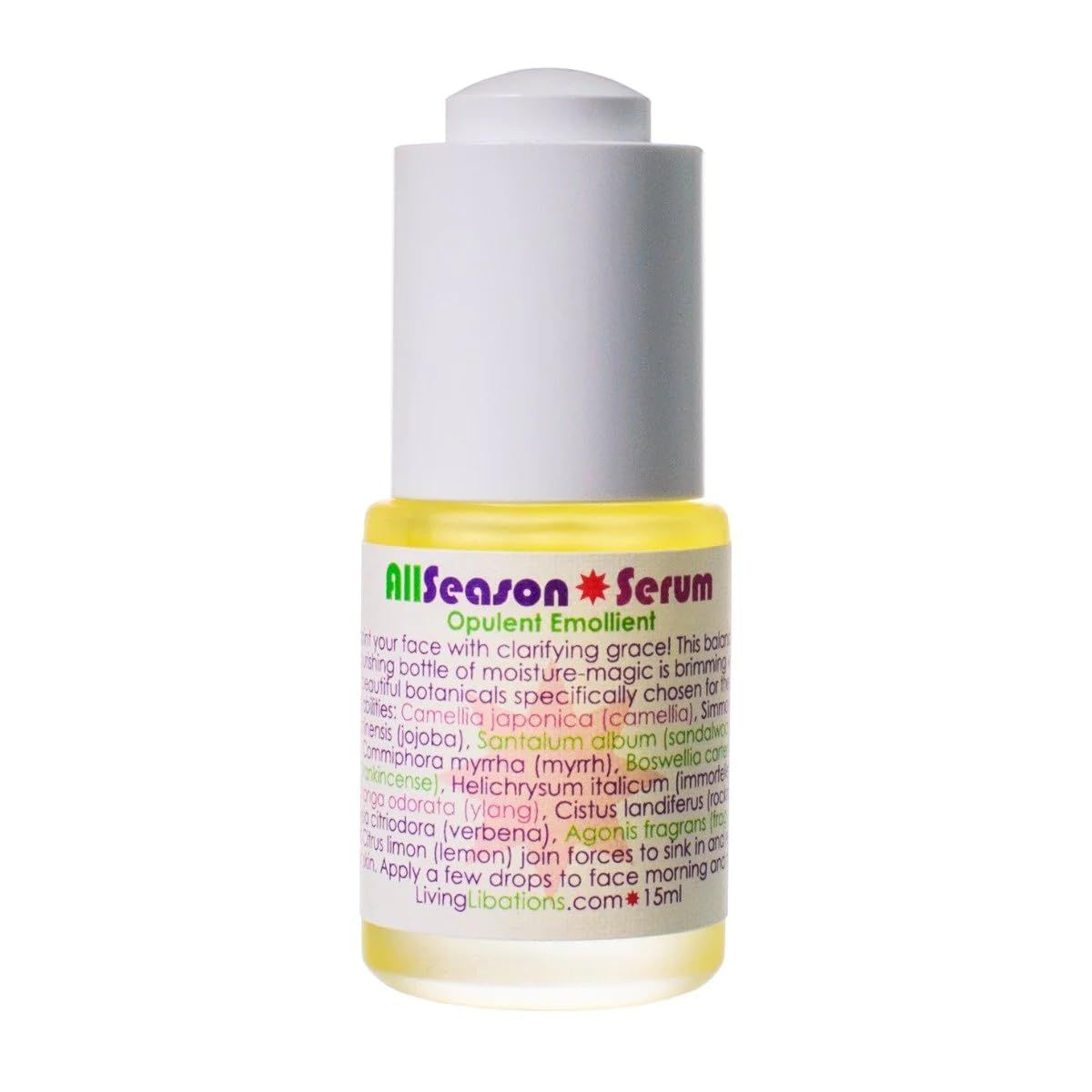 Living Libations - Organic All Season Serum Natural, Wildcrafted Clean Beauty (.5 oz 15 ml)