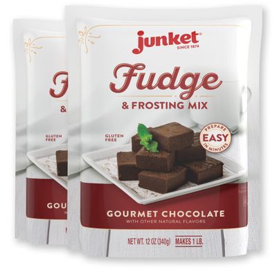 Junket Fudge and Frosting Mix: Add Milk and Butter, Heat 60 Seconds, Chill. 12 Ounce Bag of Chocolate Fudge Mix Makes 1 Pound Hansen Island Chocolate Fudge Candy or Icing for 8X8 Cake. (Pack of 2)
