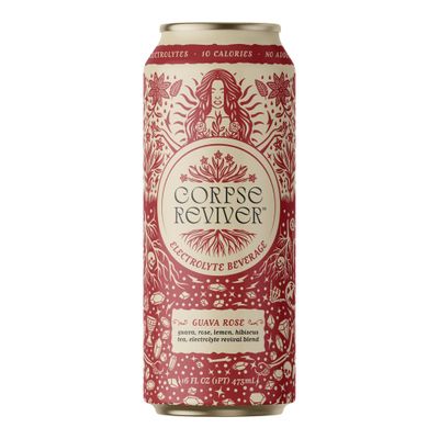 Corpse Reviver: Organic Electrolyte Hydration Drink 175mg Magnesium, 325mg Potassium, 75mg L-Theanine, 20mg Zinc, 20mg Sodium, Functional Beverage (Non-Alcoholic Sparkling Water), Guava Rose 12-Pack