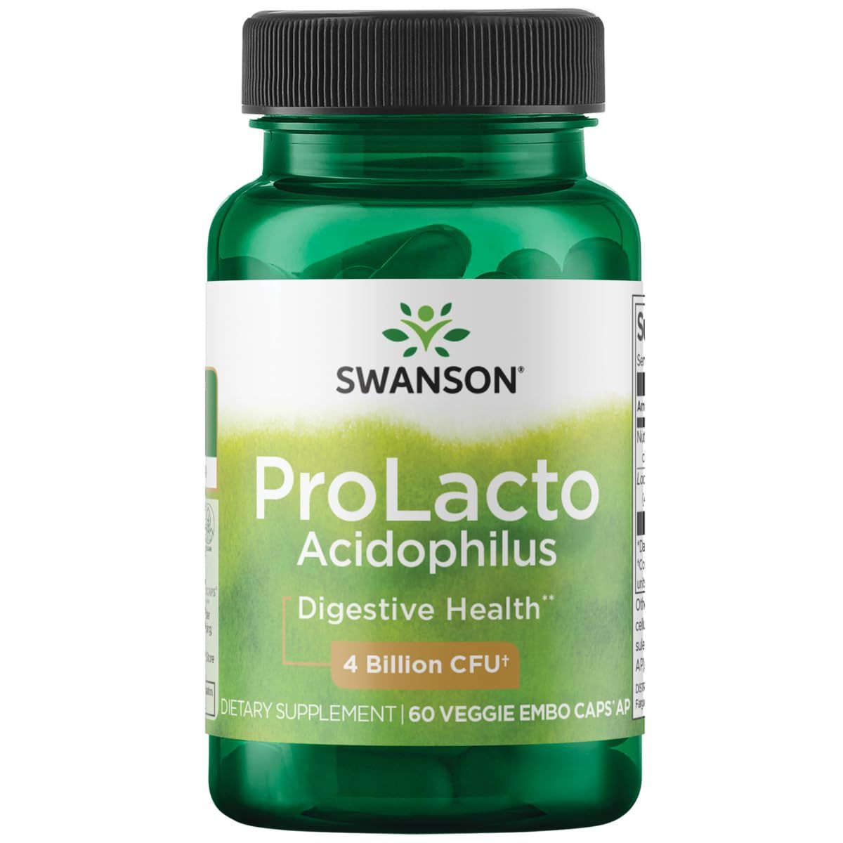 Swanson Prolacto Acidophilus 4 Billion Cfu 60 Veg Capsules