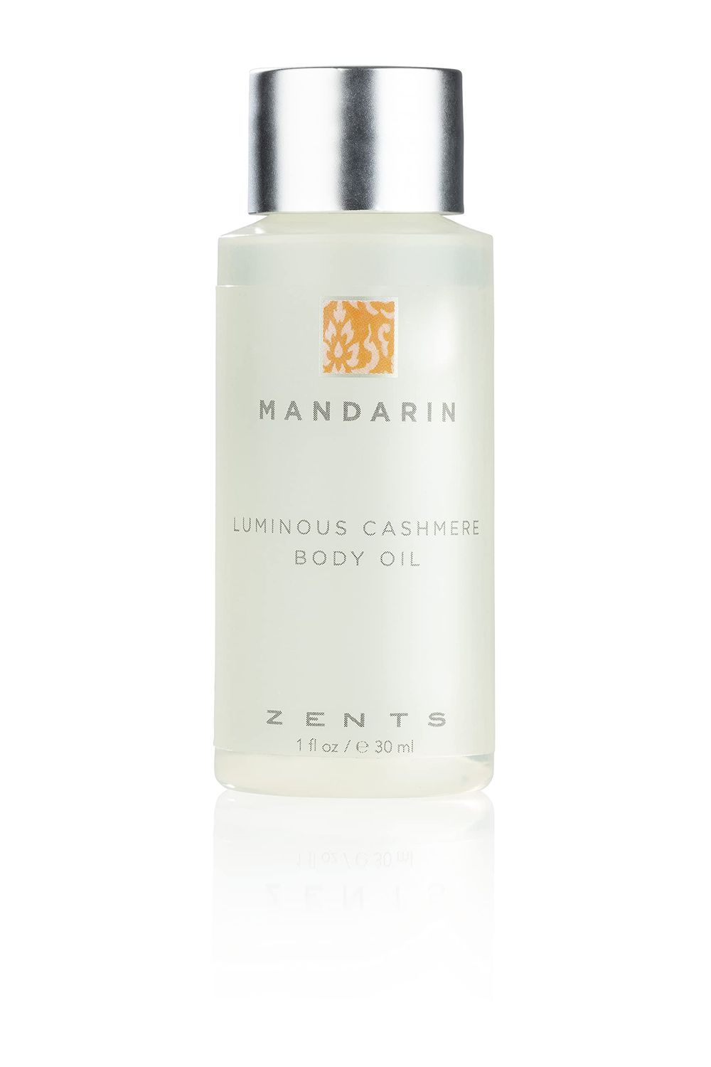 Zents Luminous Cashmere Body Oil (Travel Size - Mandarin Fragrance) Moisturizing Body Oil with Vitamin E Organic Coconut Oil Softens Smooths Skin 1 fl oz TSA Approved