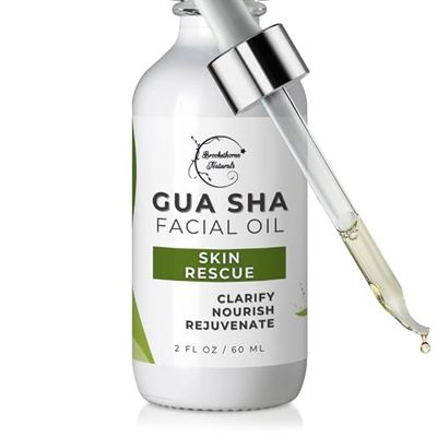 Brookethorne Naturals Gua Sha Oil Skin Rescue Soothes Clarifies Gua Sha Dermaplaning Facial Oil Quick-Absorbing Face Oil for All Skin Types With Green Tea Hemp Extracts 100 Natural