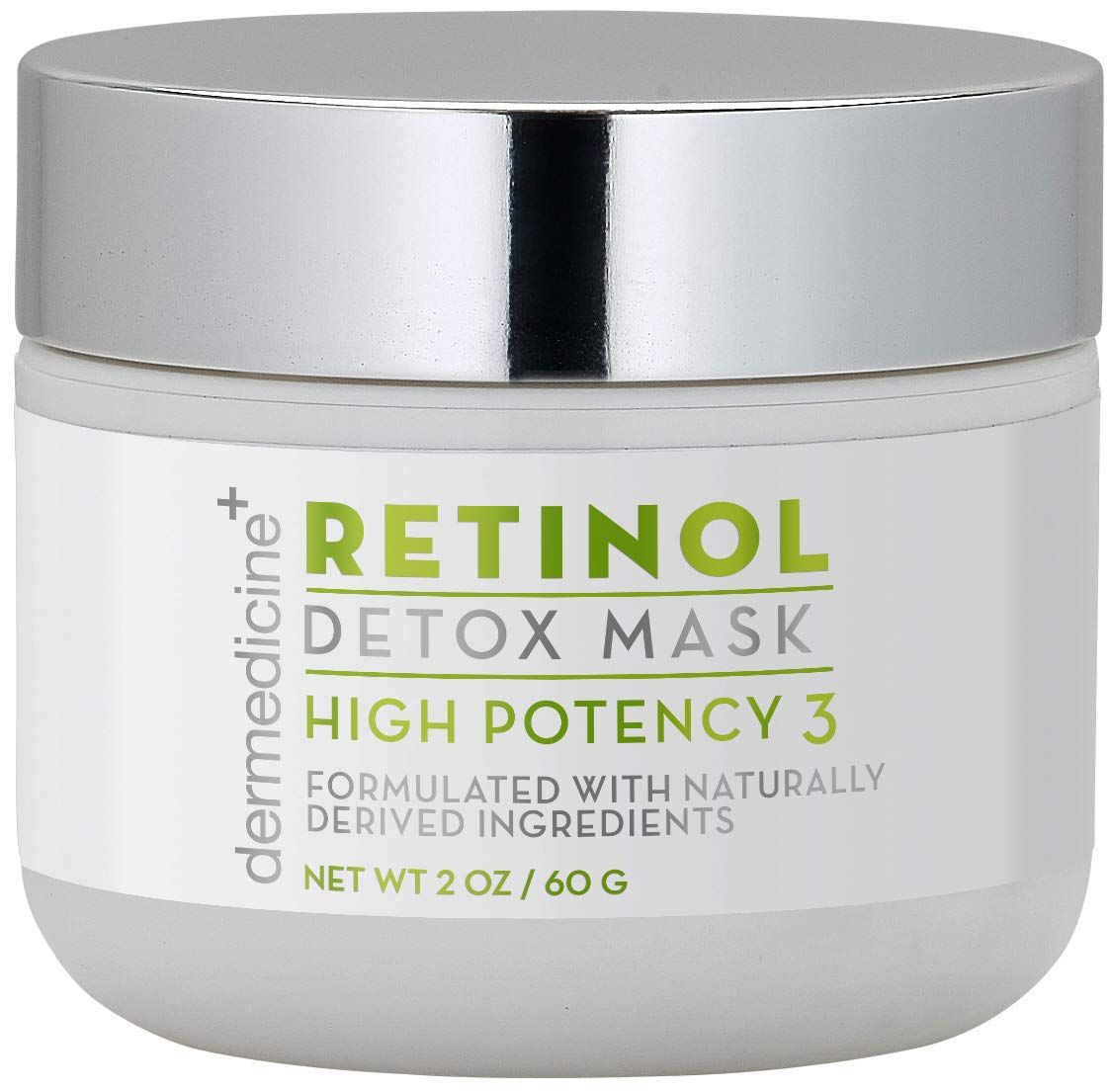 Retinol Detox High Potency Mask 3 Blend for Face Natural Organic Botanical Plant Extracts Clarifying Soothing for Skin that Looks Clearer, Feels Smoother, Oil Control Rinse Off Mask