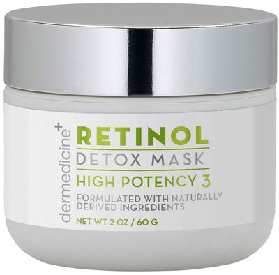 Retinol Detox High Potency Mask 3 Blend for Face Natural Organic Botanical Plant Extracts Clarifying Soothing for Skin that Looks Clearer, Feels Smoother, Oil Control Rinse Off Mask