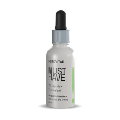 GEROVITAL MUST HAVE Anti-Wrinkle and Firming Face Serum with Collagen and Elastin, Aloe Vera Extract, Moisturizing Face Serum, 30 ml