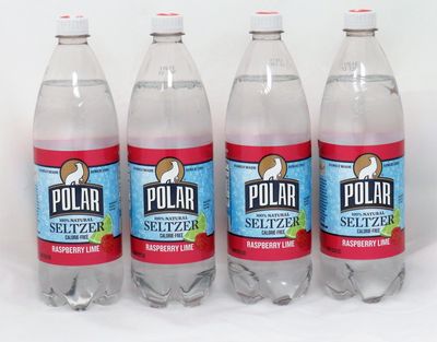 Raspberry Lime Seltzer by Polar Beverages 1 liter (33.8 fl oz) Bottles (4 Bottles)
