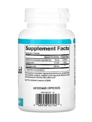 Natural Factors Alpha-Lipoic Acid B 600 mg, 60 Capsules