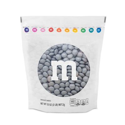MM S WORLD Silver Milk Chocolate Candy Bulk - 2lbs Resealable Pack for Party Favors, Candy Bars, Weddings, Graduations, Birthday Parties, Party Favors, and More