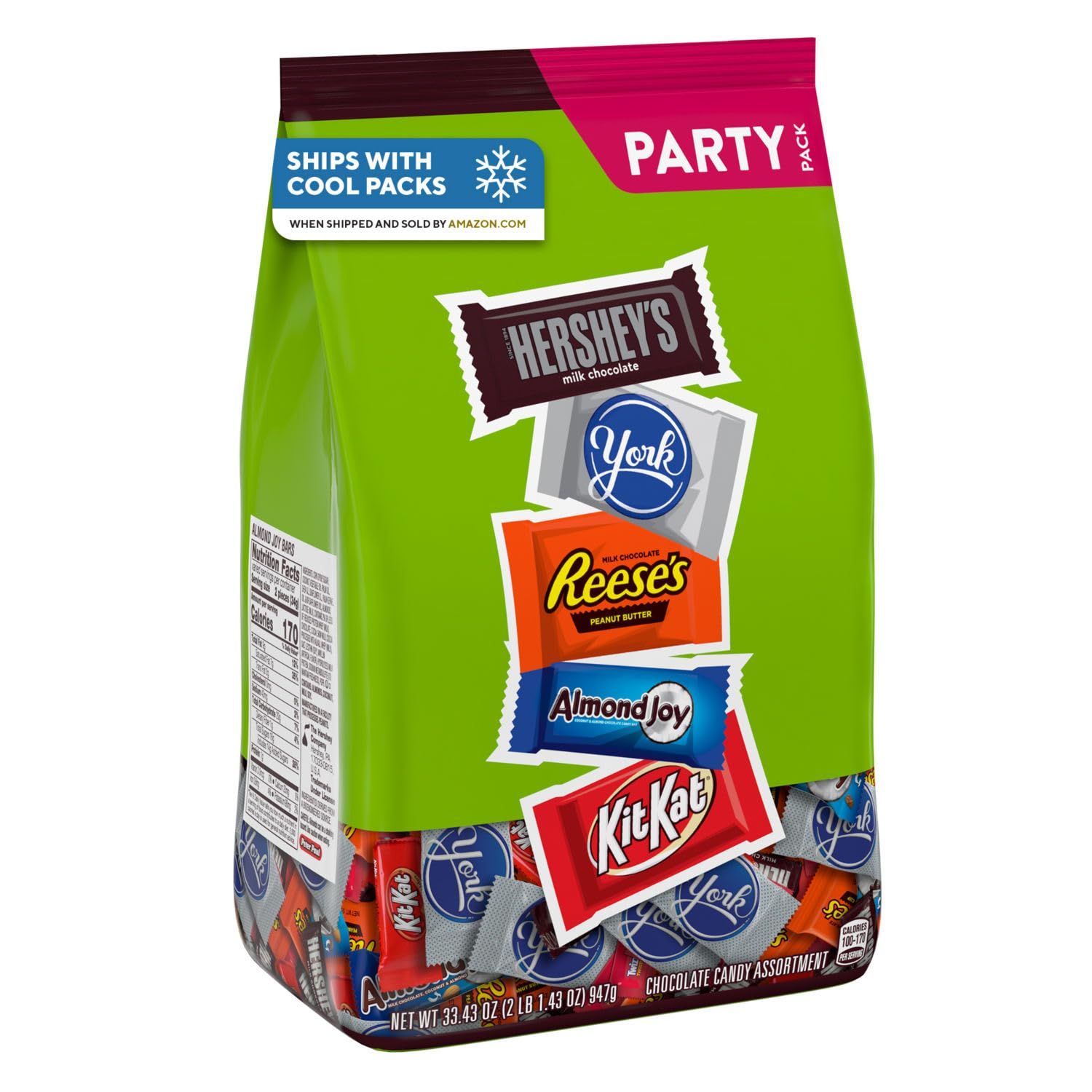 HERSHEY&#39;S Assorted Chocolate Flavored Candy Party Pack, 30.22 oz
