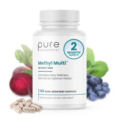 Methyl Multi Without Iron Methylated Multivitamin for Men Women, 60-Day Supply Methyl B12 Methylfolate (5-MTHF) for MTHFR Support Pharma Grade Multivitamin Multimineral For Health, 120 Caps