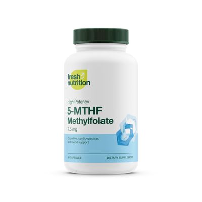 L Methylfolate 7.5mg - Maximum Potency - Superior Bioavailability - 5-MTHF Methyl Folate for Mood, Cognition, Immunity, Cardiovascular, Neurological, Reproductive Health - 60 Capsules
