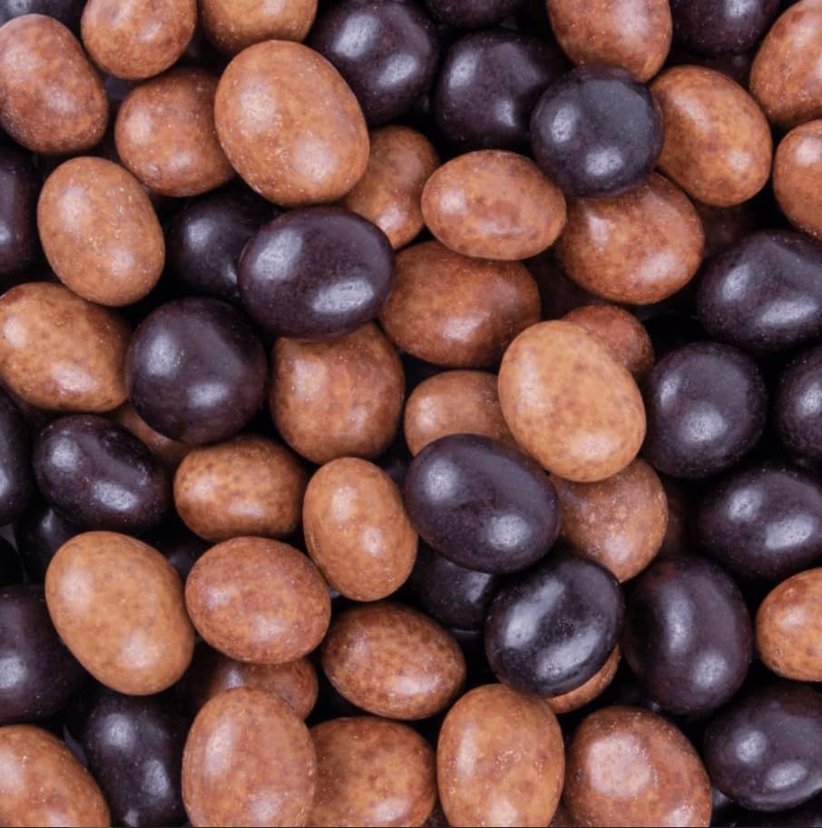 SweetGourmet 2-Color Candy Coated Chocolate Espresso Bites - Salted Caramel Flavor 1 Pound