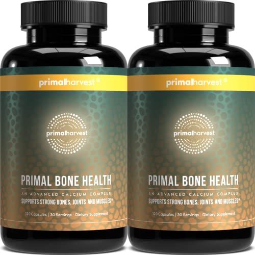 Primal Harvest 2 Pack, Primal Bone Health Calcium Carbonate Bone Health Complex for Men Women with Calcium, Magnesium, Zinc, Manganese, Potassium, L-Carnitine (240 Capsules)