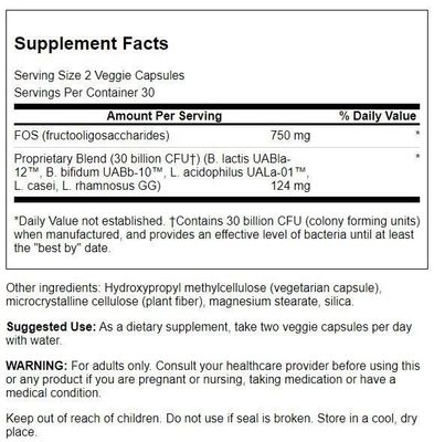 Swanson Ultra Probiotic for Seniors 30 Billion Cfu 60 Veg Capsules