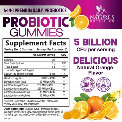 Probiotic Gummies for Women Men's Digestive Health, 5 Billion CFU, Best Daily Probiotics Gummy for Vaginal, Immune Support Gut Health, Supports Occasional Constipation Gas Bloating, 60 Gummies
