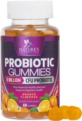 Probiotic Gummies for Women Men&#39;s Digestive Health, 5 Billion CFU, Best Daily Probiotics Gummy for Vaginal, Immune Support Gut Health, Supports Occasional Constipation Gas Bloating, 60 Gummies