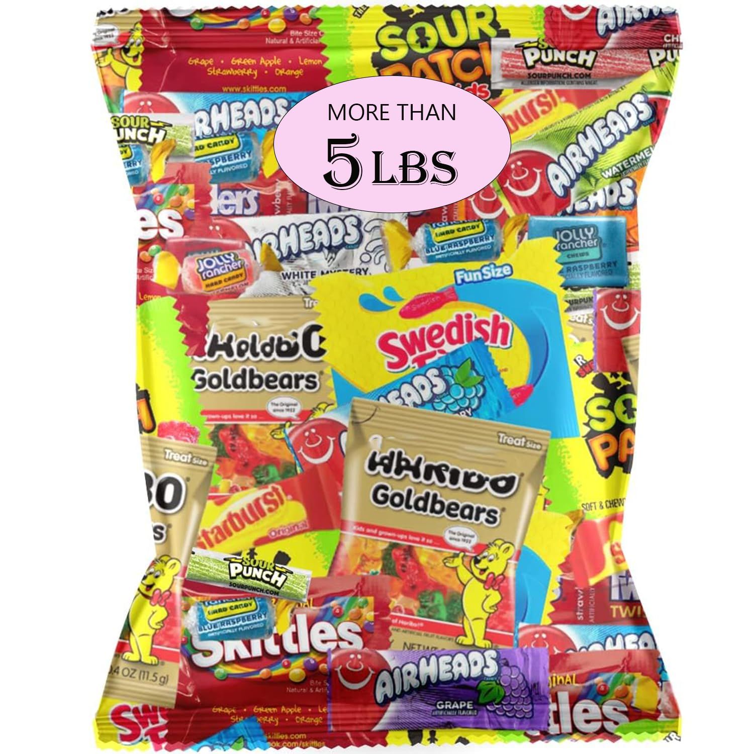 Bulk Candy Variety Pack - Bulk Candy&#39;s Individually Wrapped - Candy Bars, Hard Candy, Taffy&#39;s, Candy For Every Occasion More Than 5 Pounds,