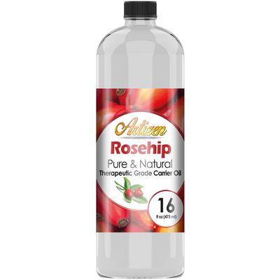 Artizen Pure Natural 16oz Rosehip Oil for Face, Skin, Body, Hair, Nails Aromatherapy - Cold Pressed from Fresh Roses Rose Seeds