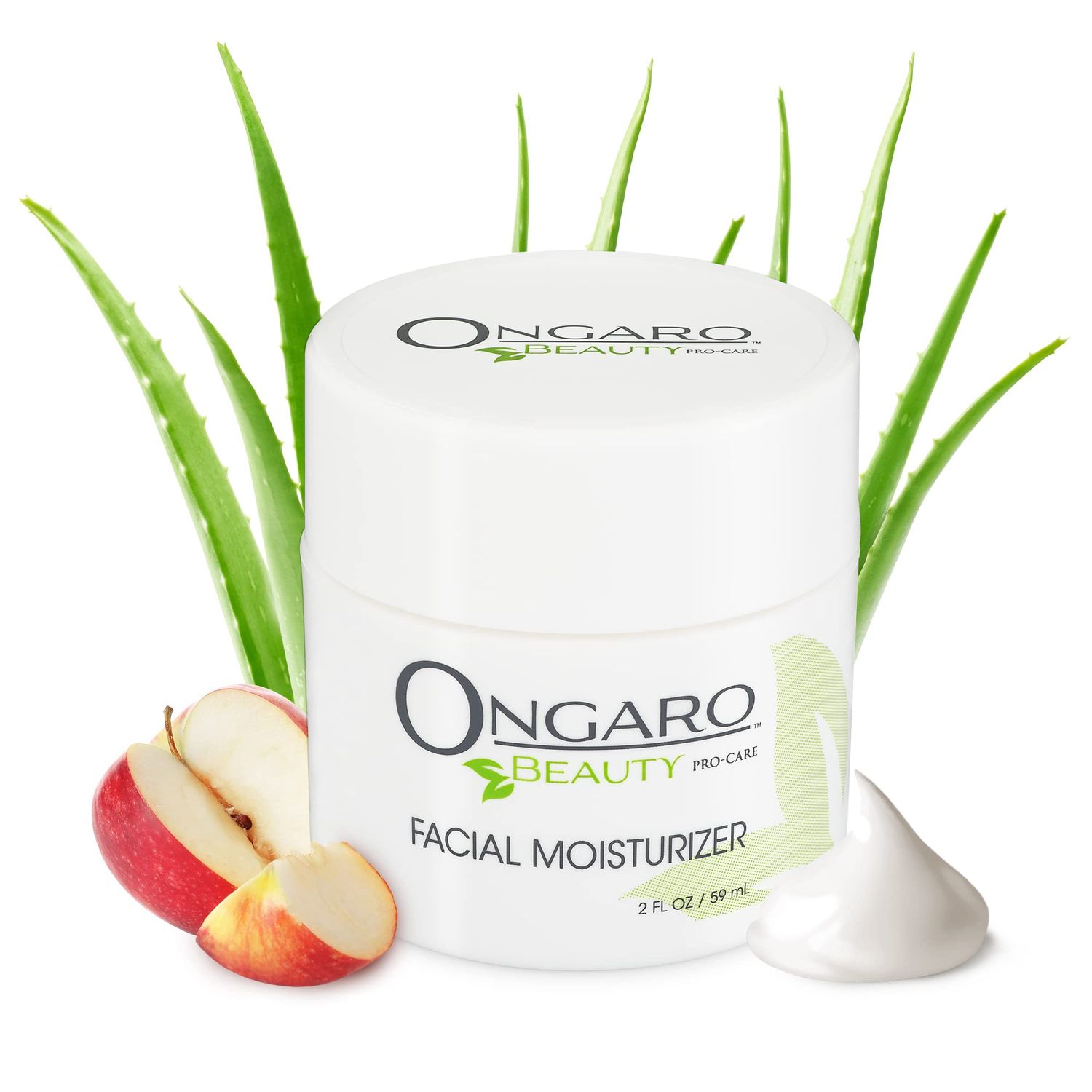 Ongaro Beauty Organic Face Moisturizer - Hydrating Face Cream, Probiotic Moisturizer with Aloe Vera, Vitamin A, C E - Hyaluronic Acid, Face Lotion for All Skin Types - Nourishes Skin - 2 fl. Oz