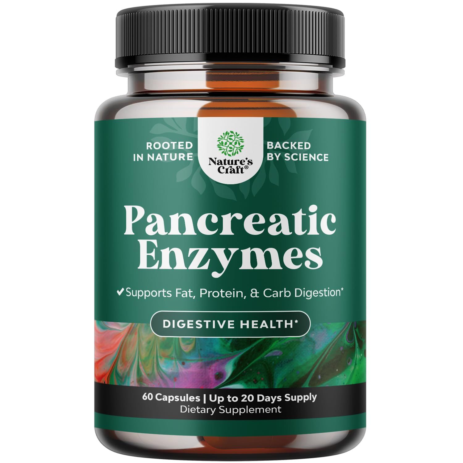 Pancreatin Digestive Enzymes Digestion for Gut Health - Pancreatic Digestive Enzymes for Women Men with Protease, Lipase Amylase - Bloating, Stomach Health, Fat, Carb Protein - 60 Count