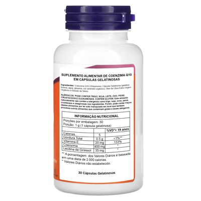 NOW Coq10 400mg, 30 Softgels