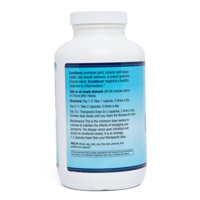 AST Enzymes Excellacor-450 Vegetarian Capsules-Premium Natural Systemic Enzyme Formula-Total Body Support - Contains Acid-Resistant Serrapeptase - Supports Healthy Inflammation Joints