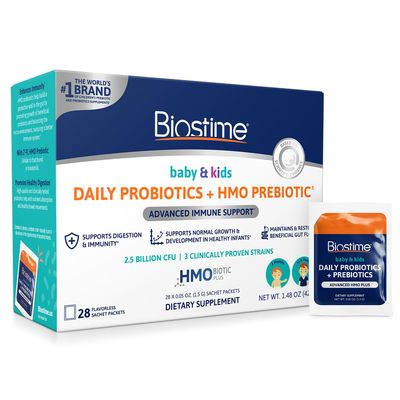 Biostime Baby Probiotic for Kids with HMO Prebiotic Fiber Kids Immune Support Constipation Relief and Digestion Support Probiotics for Kids, Toddlers and Infants - 28 Powder Packets