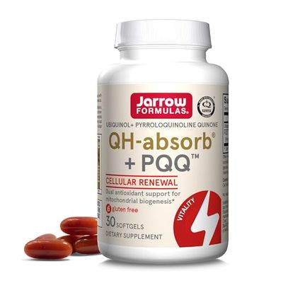 Jarrow Formulas QH-Absorb PQQ, Dietary Supplement, Antioxidant Support for Mitochondrial Biogenesis, Cellular Energy Production and Cardiovascular Health, 30 Softgels, 30 Day Supply