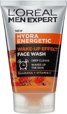 L Or al Paris men expert Wake-up Effect Face Wash 100ml, Hydra Energetic Face Wash With Vitamin C, for Dull and Tired-Looking Skin, Cleanses Pores and Energises Skin