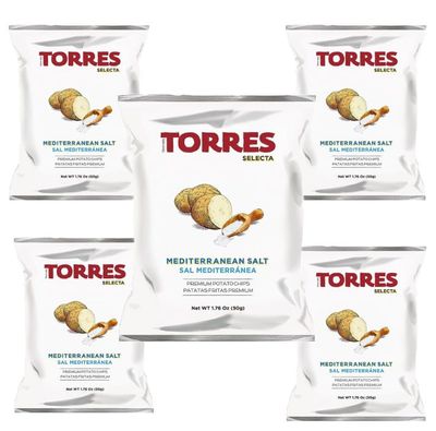 Generic [5 Pack] Mediterranean Sea Salt - 50g 1.76oz - Torres Spanish Potato Chips Patatas Fritas Made in Barcelona, Spain (Sal Mediterranea)