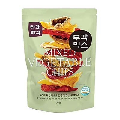 [TIGAKTEGAK] Korean Bugak Mix Set(mixed crisps) 220g(7.76oz) Gim-bugak, Vegetable-bugak, Seaweed-bugak - Korean Fried Seaweed Snack - Perfect for Banchan(side dish) Aanju(drinking snack)