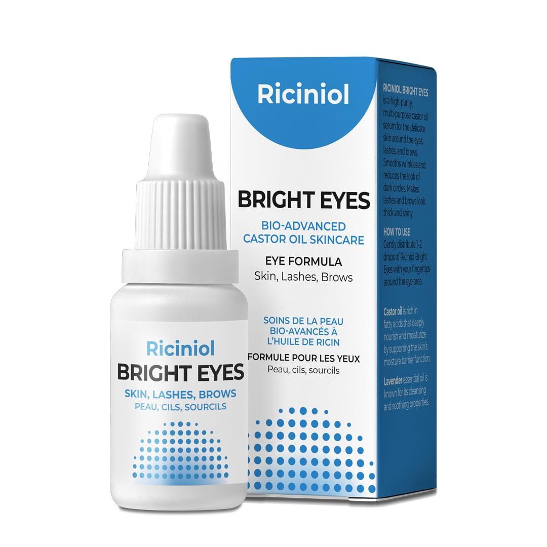 Riciniol Bright Eyes -Bio-Advanced Castor Oil Ointment Eye Formula for Skin, Lashes, and Brows, 15 ml, Pack of 1
