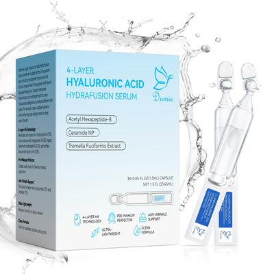 3 Hyaluronic Acid Serum for Face - Anti-Aging Hydrating Serum with Ceramide NP Acetyl Hexapeptide-8, Single-Use tubes Skincare for Daily Moisturizer, Fragrance-Free, Sensitive Skin(1.5 ml30)