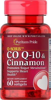 Q-Sorb Co Q-10 Cinnamon Supports Heart Health, 60 softgels by Puritan&#39;s Pride