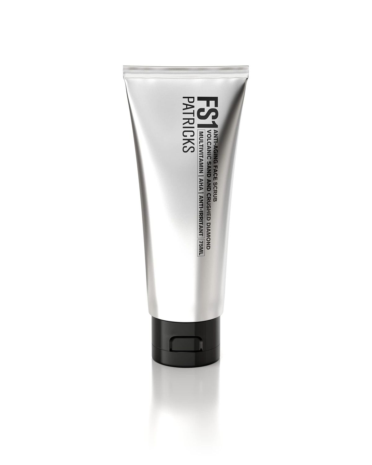 PATRICKS FS1 Exfoliating Facial Scrub Skin Care for Men Anti-Aging Face Exfoliator Helps to Reduce Ingrown Hair Dead Skin Travel Friendly Made wDiamond Volcanic Sand Particles 75g