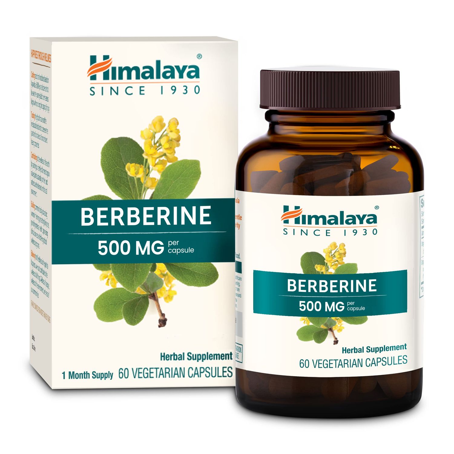 Himalaya Berberine for Balanced Support, Digestion Immune System Support, 500 mg, 60 Vegetarian Capsules, 1 Month Supply