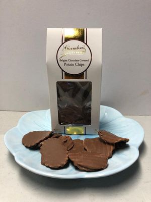 Giambri&#39;s Quality Sweets-Belgian Milk Chocolate Covered Potato Chips, Sold as a Two Pack, 12oz..