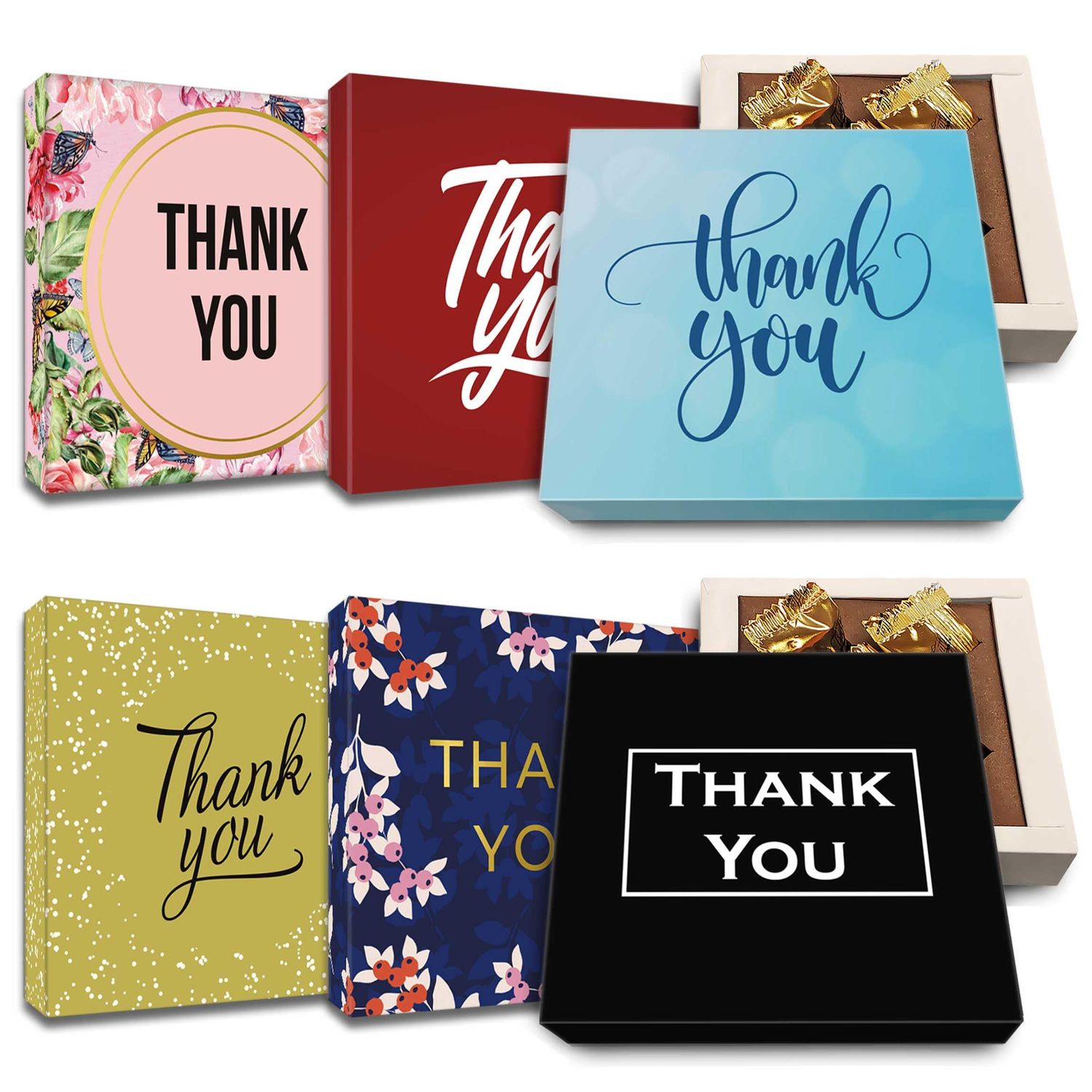 CoolGiftBox Client appreciation Presents Chocolate Business Gifts Cheap thank you gifts in bulk Premium Chocolate Gift with a thanks message, great for office gift for Employees Pack of 6