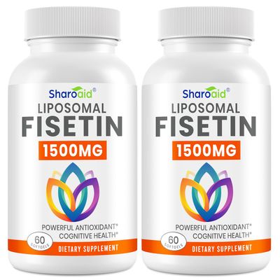 1500mg Fisetin Supplements - Powerful Absorption with Liposomal Delivery,98 Pure Fisetin,Polyphenol Antioxidant for Healthy Aging,Non-GMO - 2 Bottles, 120 Softgels for Adults