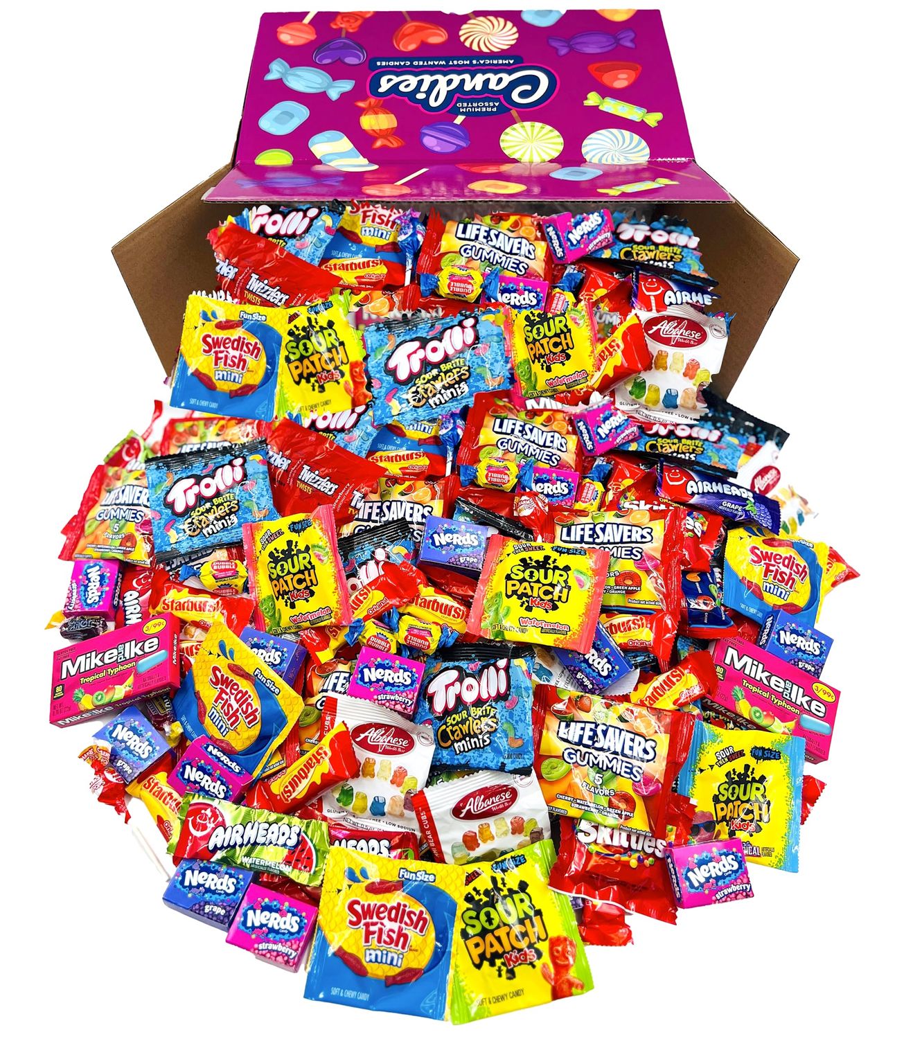 HUGE Assorted Candy PARTY MIX BOX 6.50 LBS104 OZ Over 255 Individually Wrapped Candies of All Time America&#39;s Most (105)