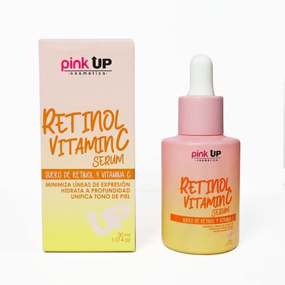 PINK UP Retinol and Vitamin E Serum Vitaminc C Serum Face Serum Reduces and prevents blemishes on facial skin Lightens the skin Model PKSK08