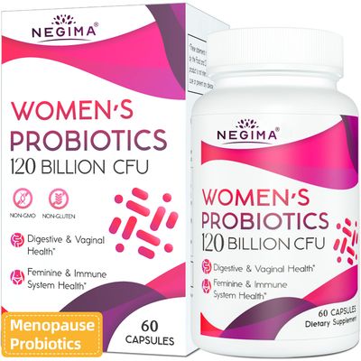 Menopause Supplements for Women, 120 Billion CFUs Probiotics for Women, 13-in-1 Herbs Botanicals Complex, for Hormone Menopause, Hot Flashes, Night Sweats, Mood Swings, Sleep Disturbances - 60 Caps