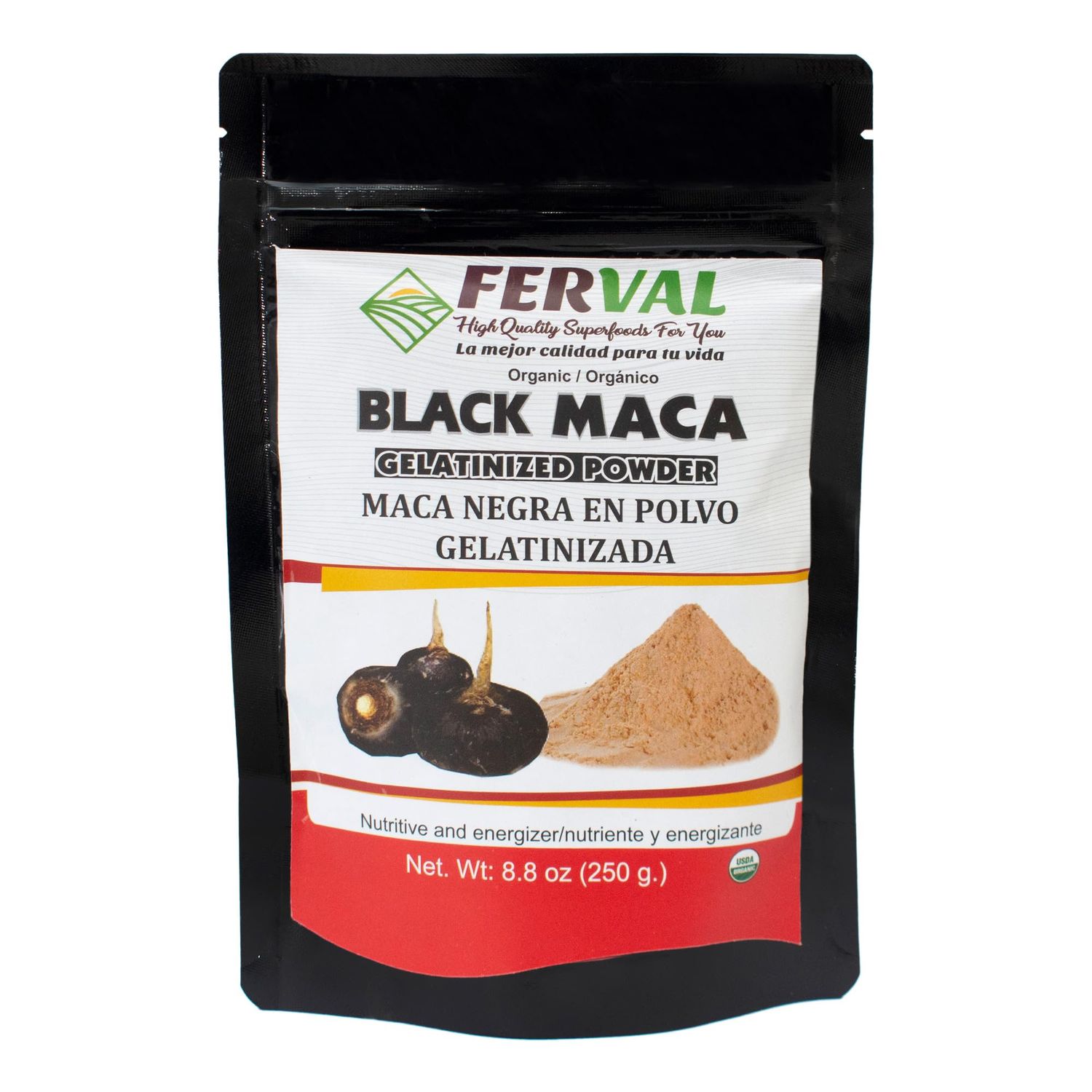 Ferval - Black Maca Powder (Bag of 8.8 oz) - Superfood from The Andes of Peru - by Iky Store